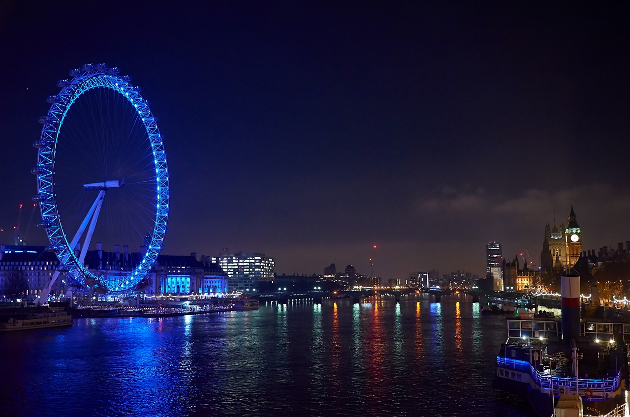the eye london night photograph free photo