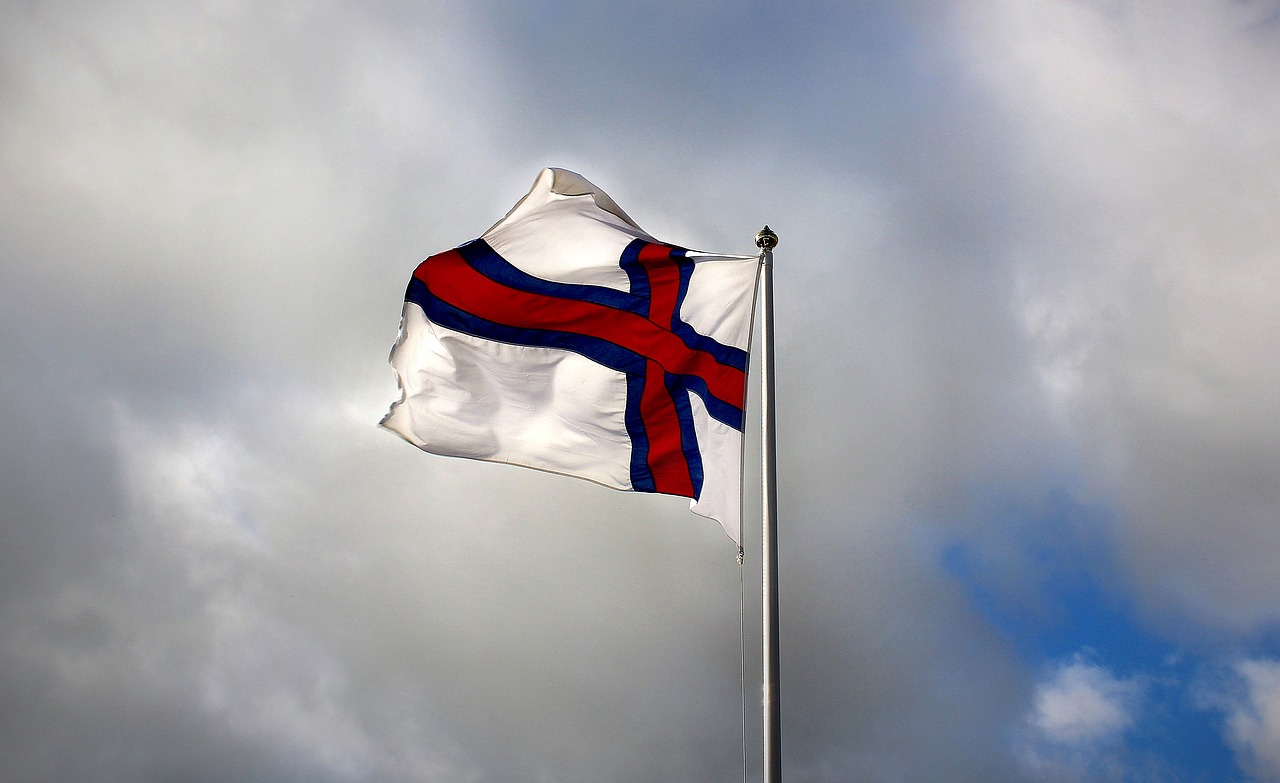 the faroe islands ' flag  faroese flag  merkid free photo