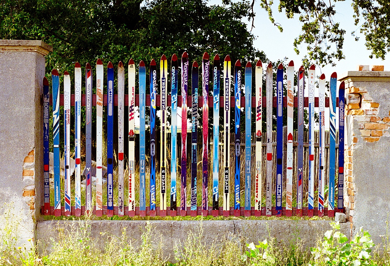 the fence skis fencing free photo