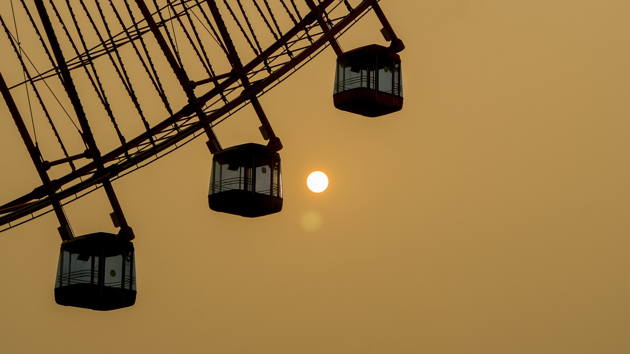 the ferris wheel sunset twilight free photo