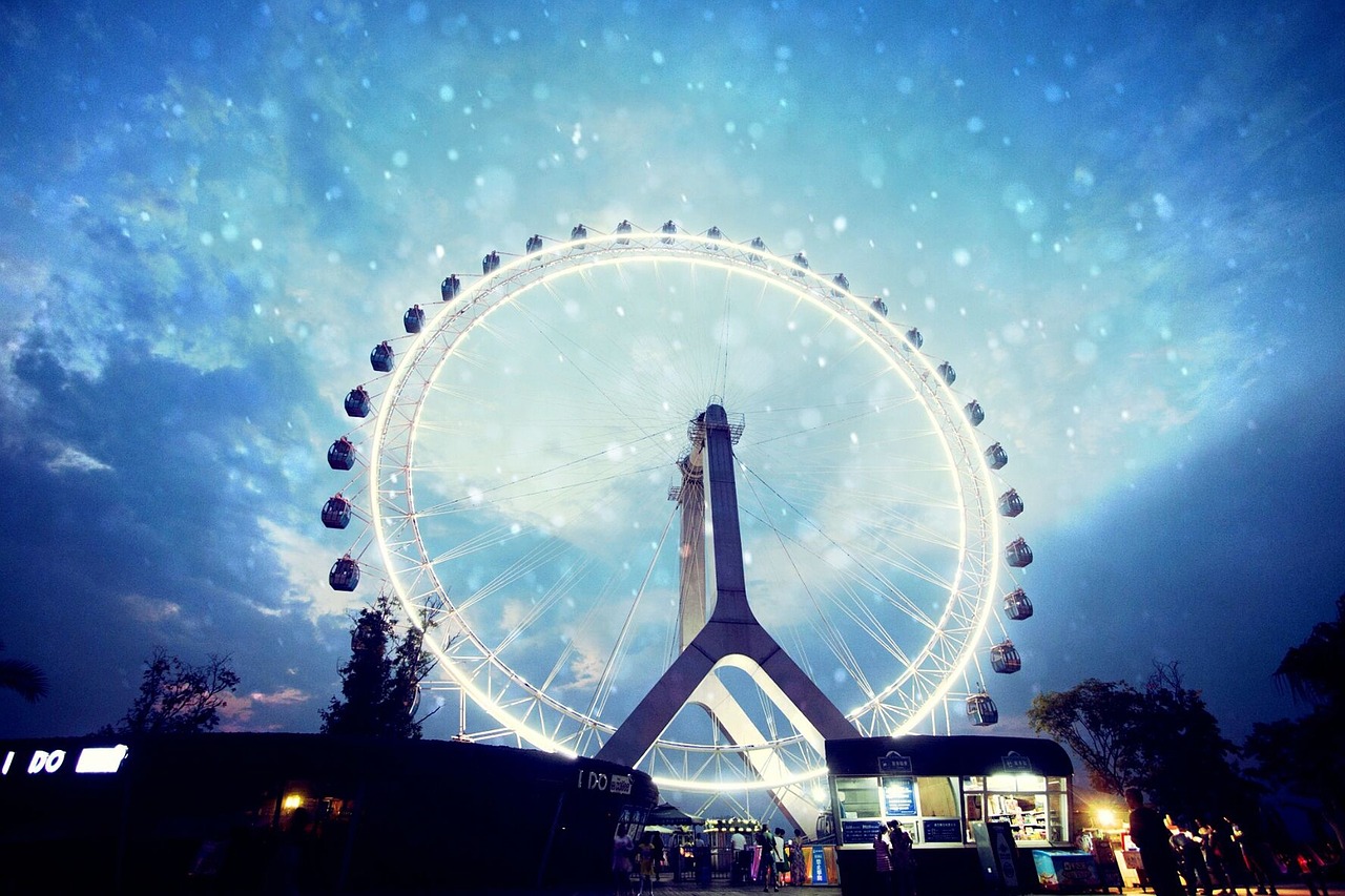 the ferris wheel beautiful blue free photo