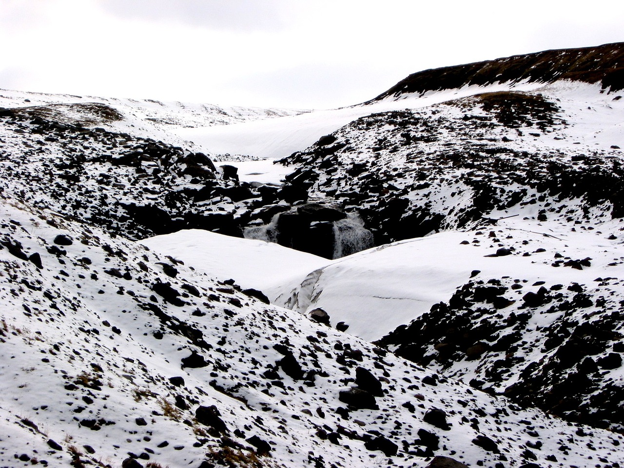 the first snow mountains stones free photo