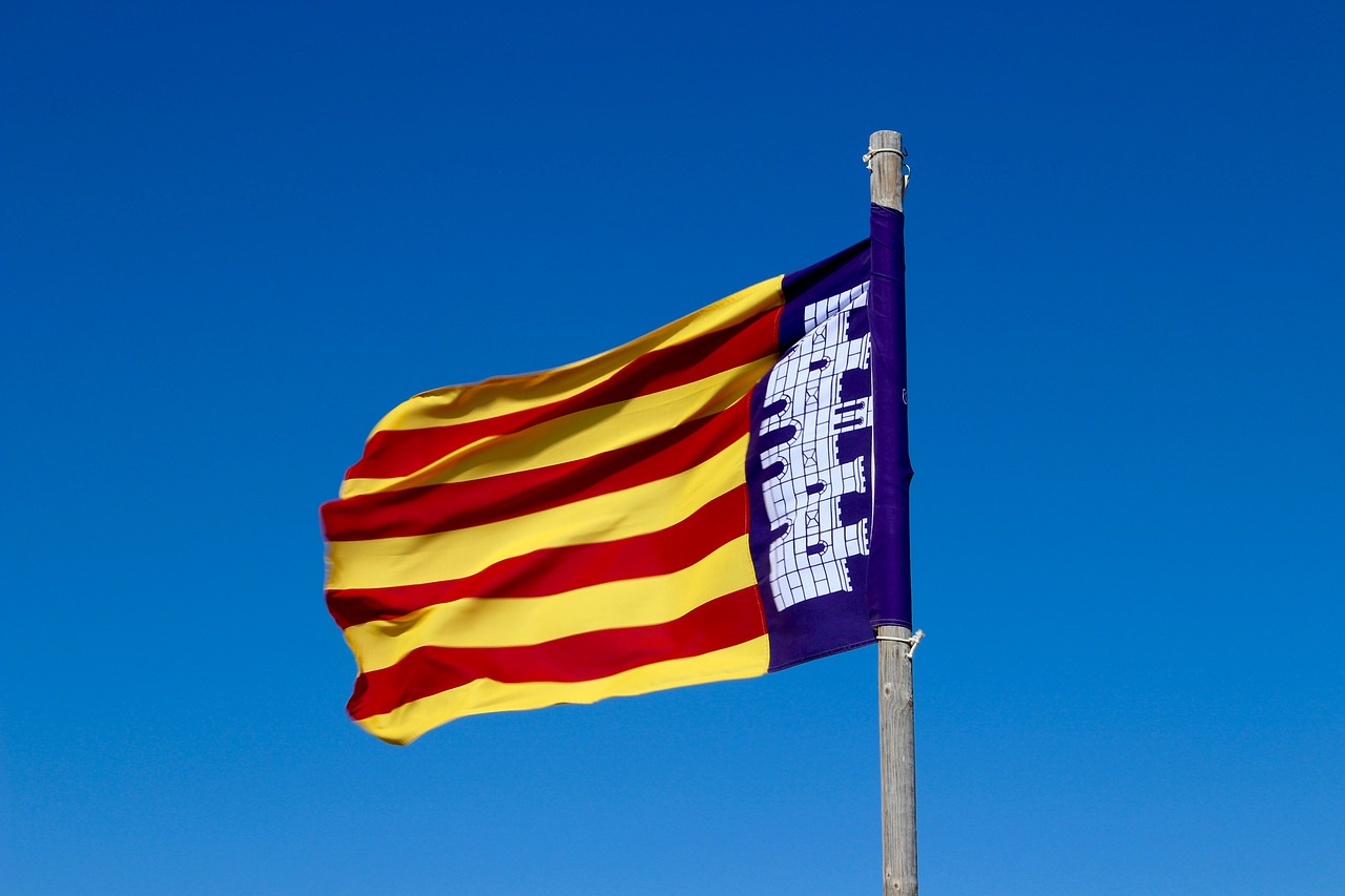the flag of the catalonia the catalan flag free photo