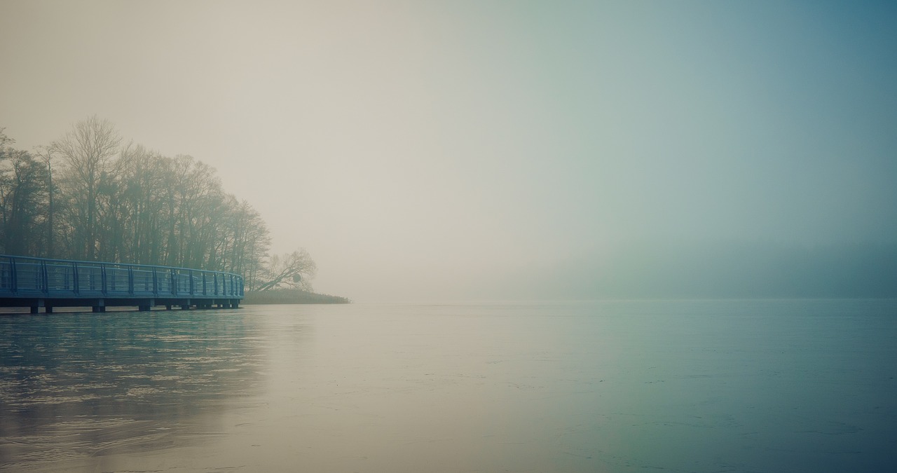the fog  monolithic part of the waters  lake free photo