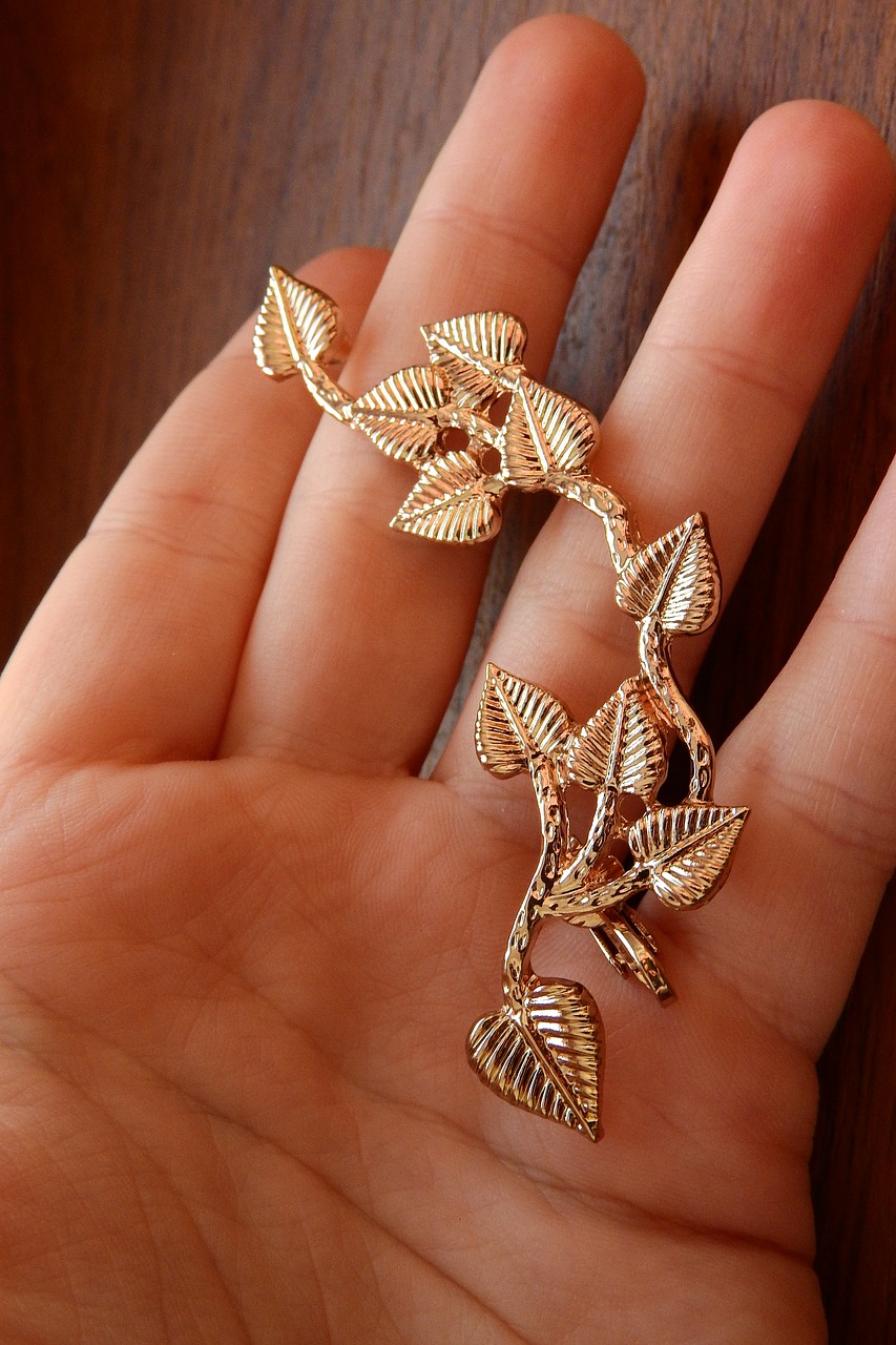 the golden jewel in my hand a jewel in the palm of your hand big earrings free photo