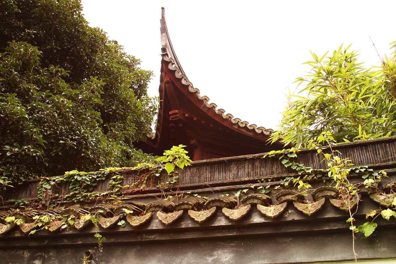 the grand view garden eaves tile ancient architecture free photo
