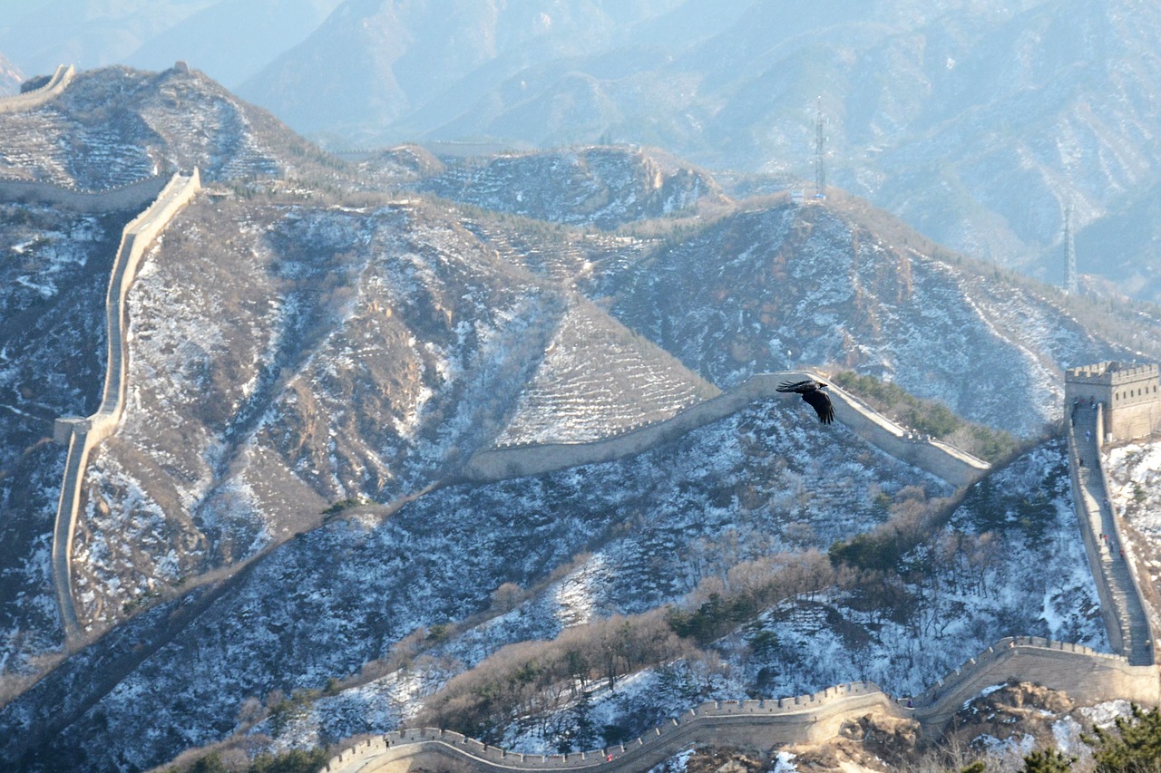 the great wall snow winter free photo