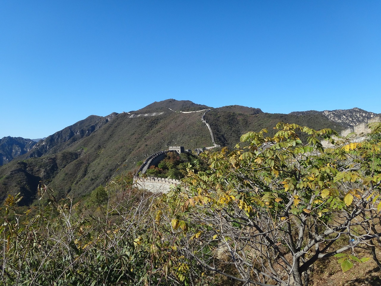 the great wall beijing mountains free photo