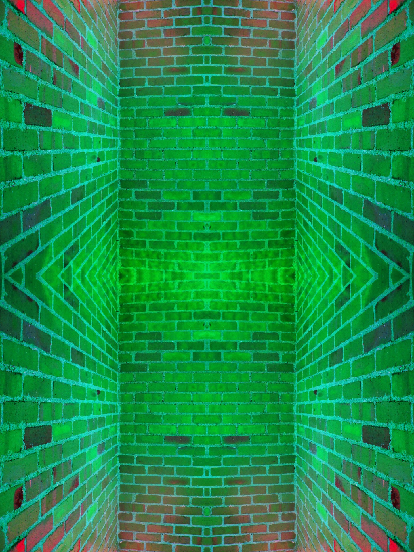 wall green bricks free photo