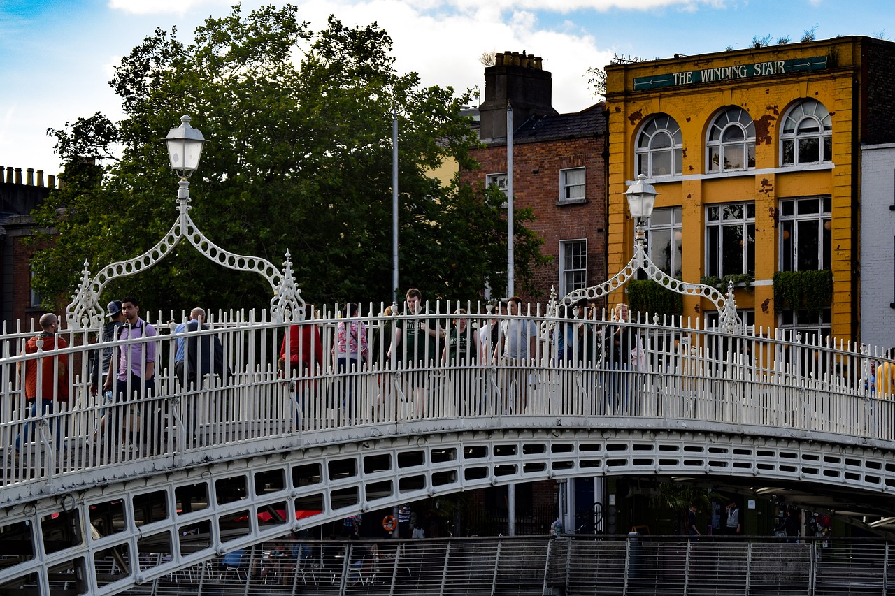 the ha'penny bridge bro pedestrian bridge free photo