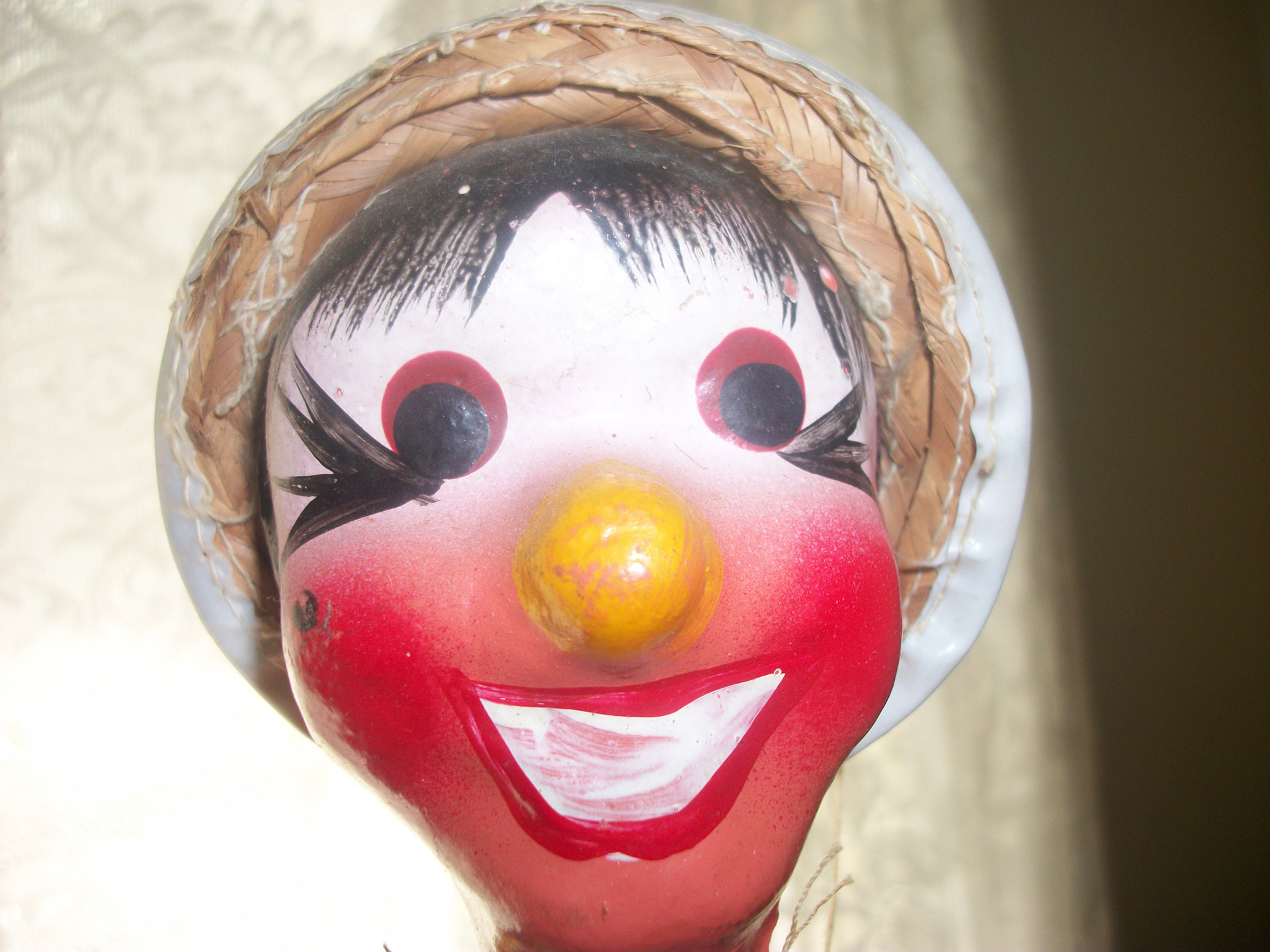 puppet straw hat happy face free photo