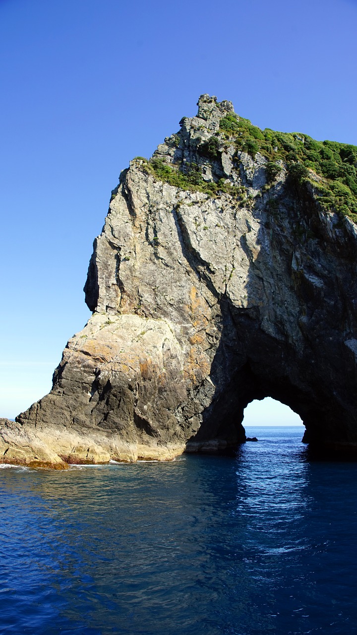 the hole in the rock piercy island new zealand free photo