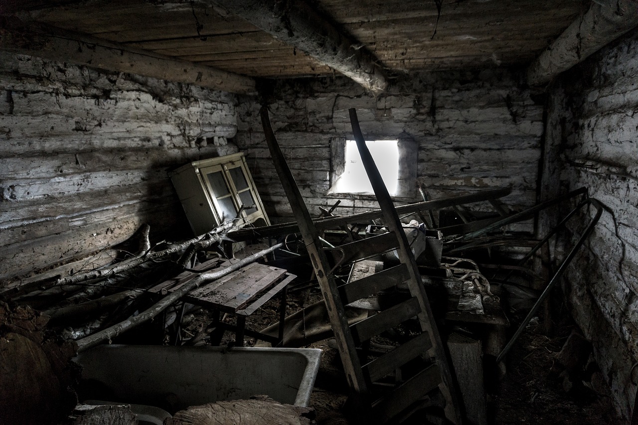 the interior of the crash old house free photo