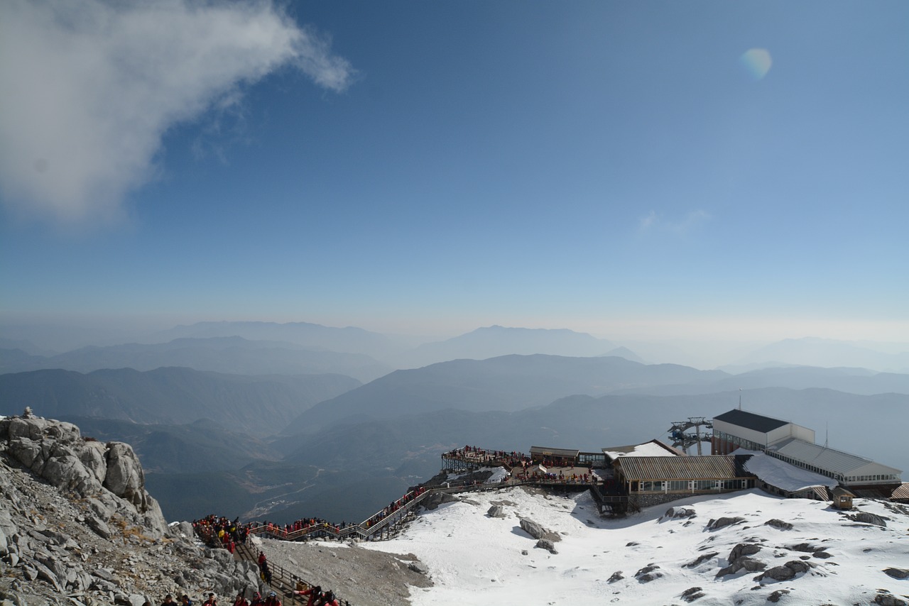 the jade dragon snow mountain  the scenery  peak free photo