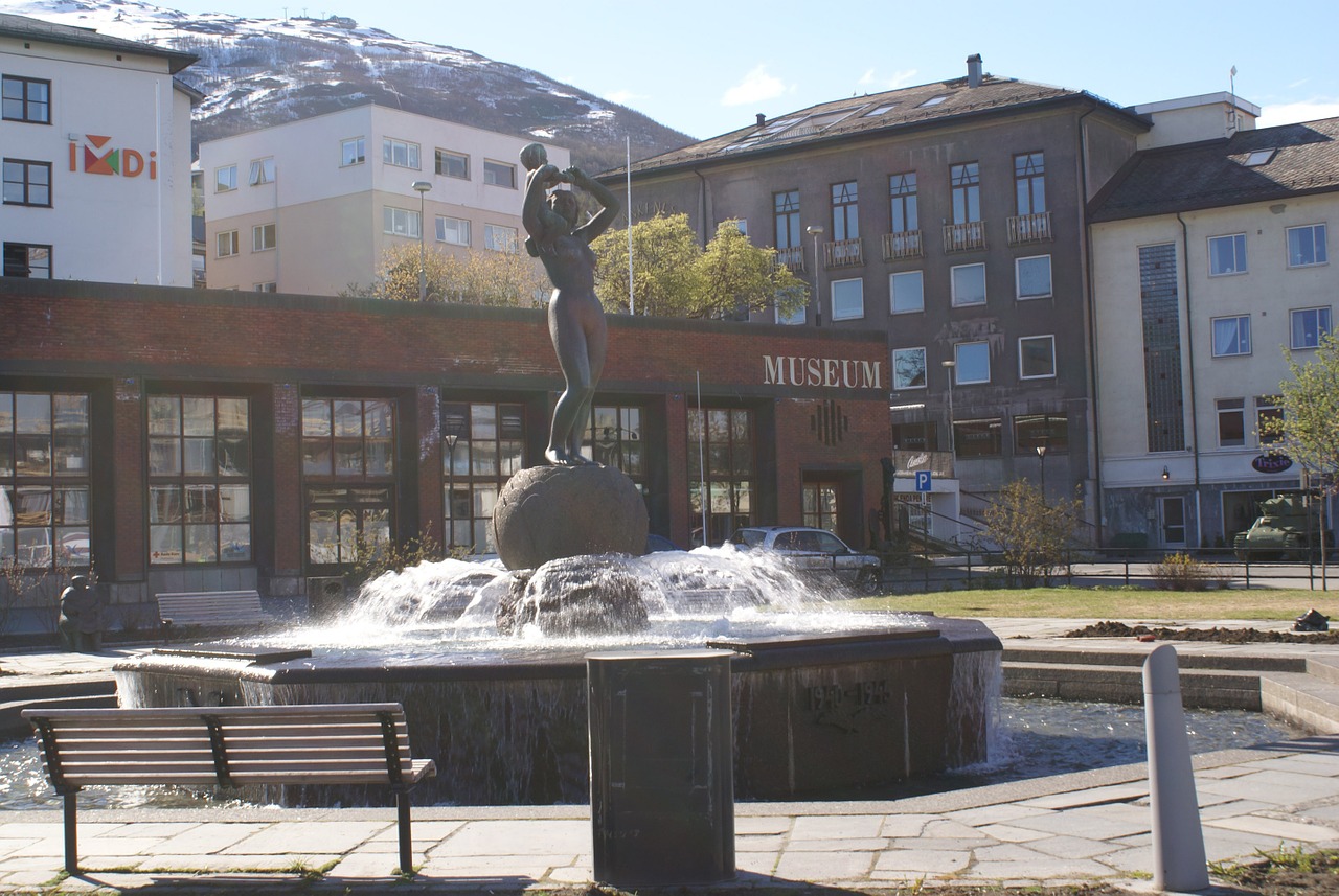 the lady on the square freedom monument narvik square free photo