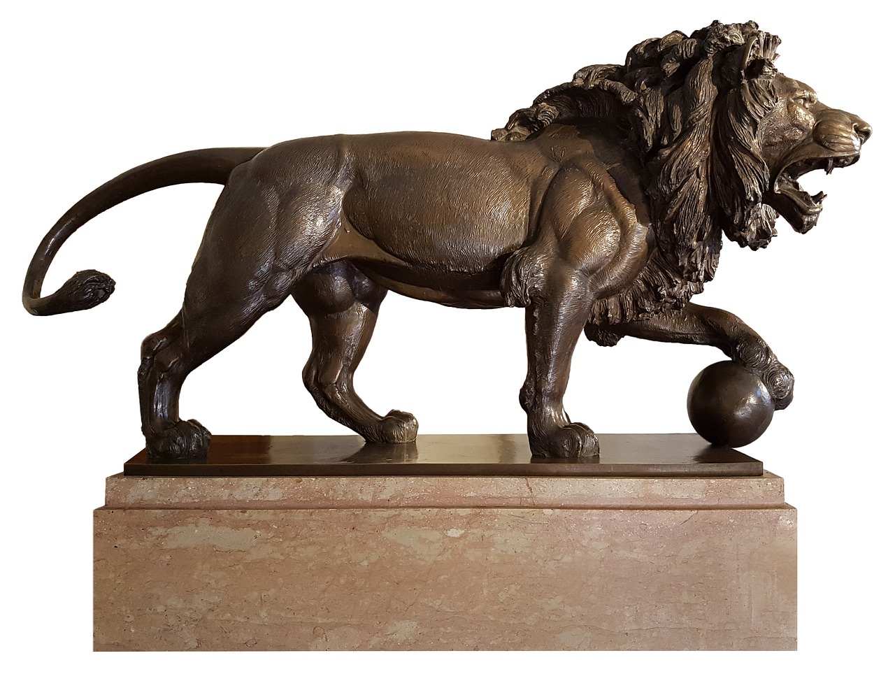 the lion statue bronze free photo