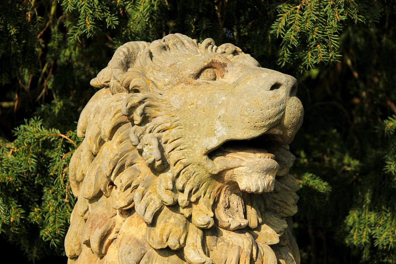 the lion statue detail free photo