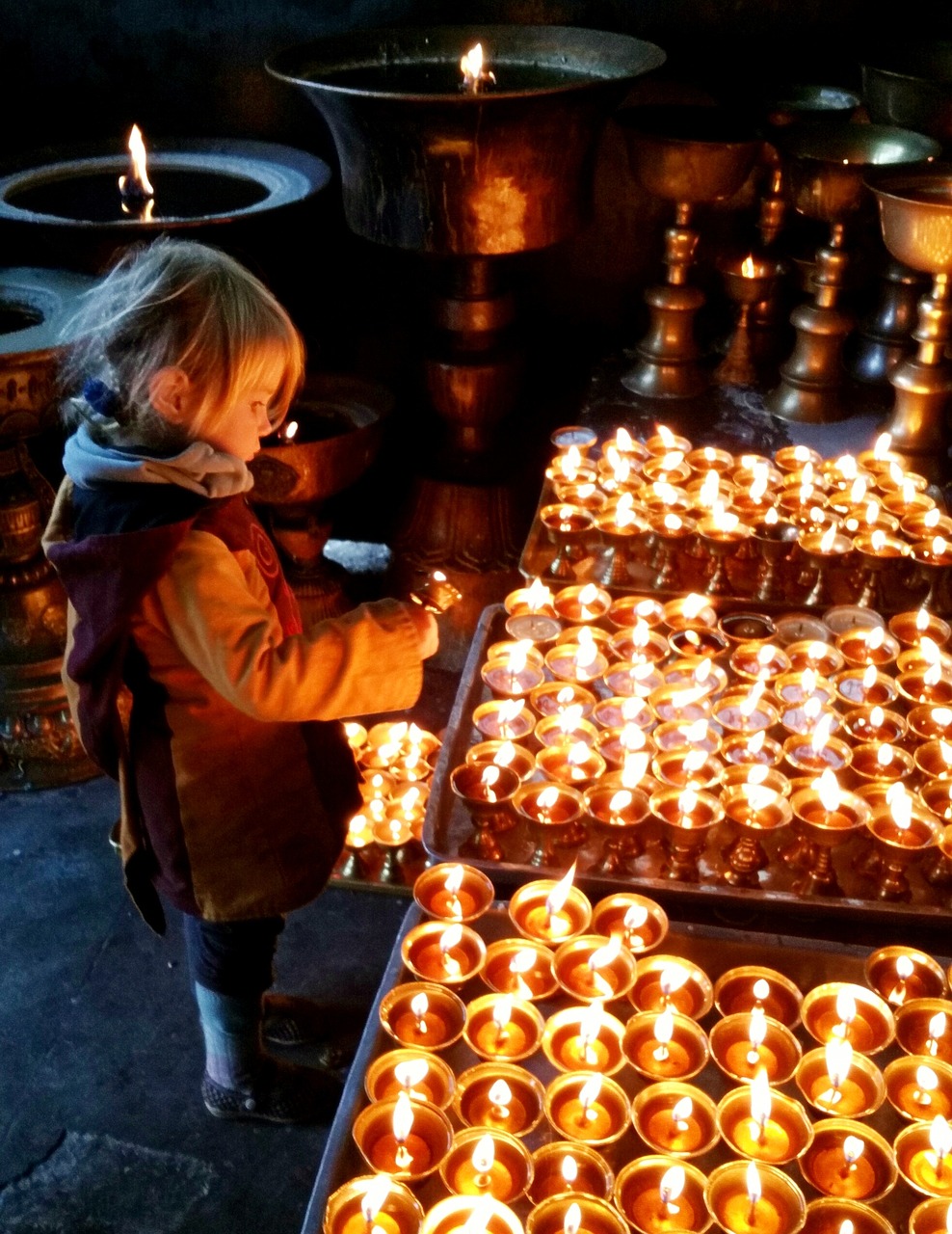 the little girl candle nepal free photo