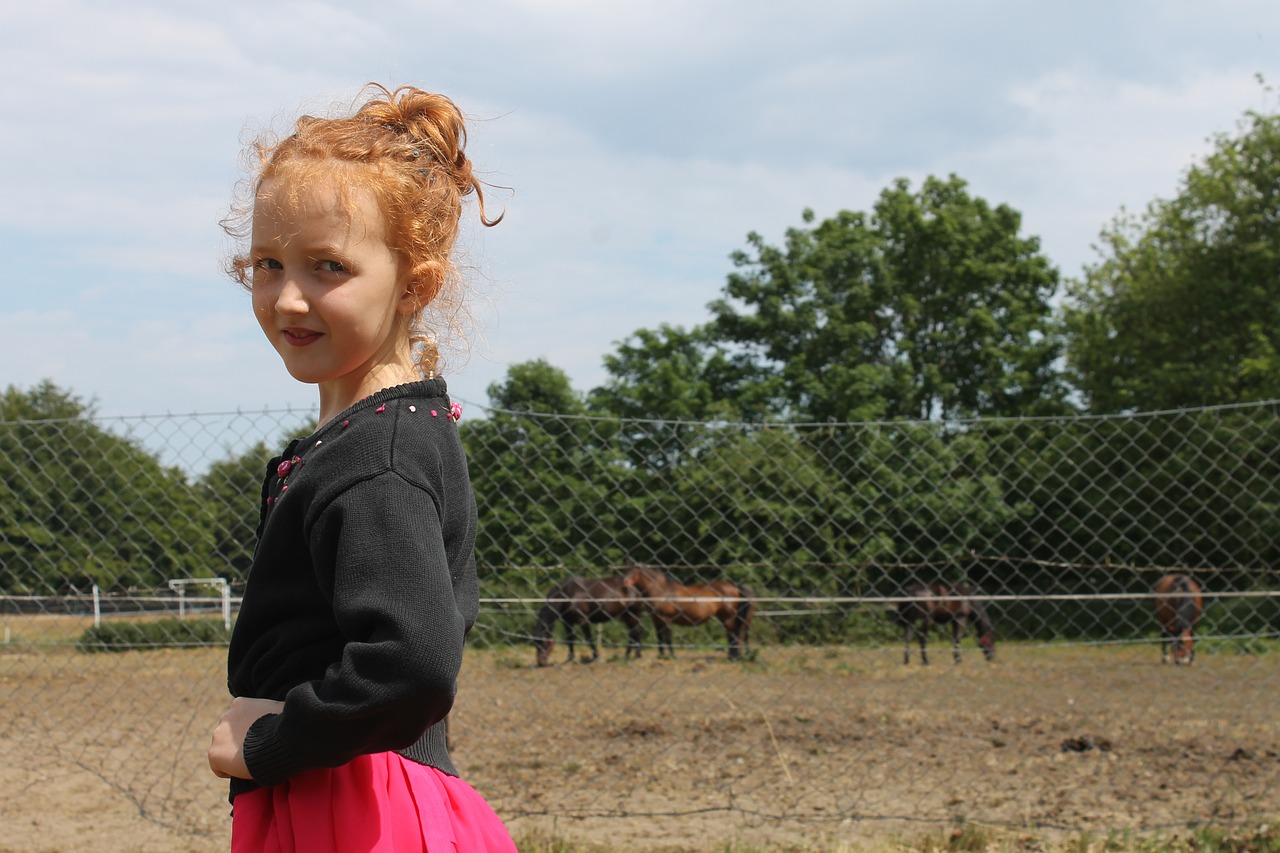 the little girl horses a smile free photo