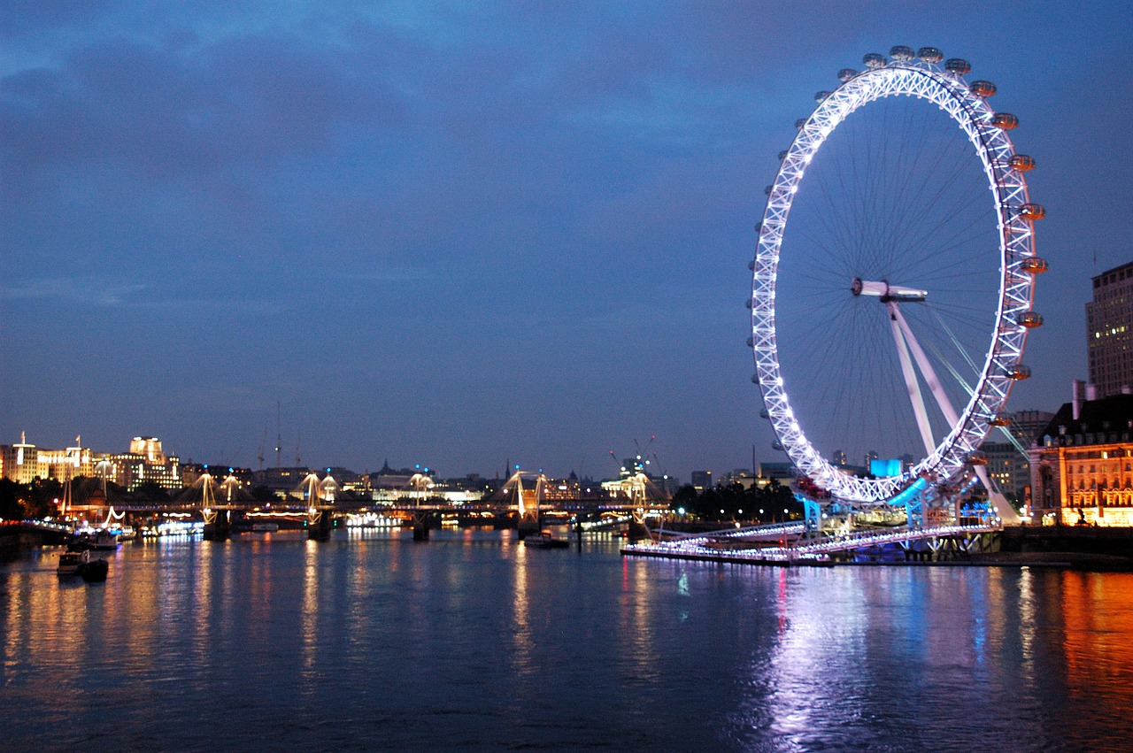 the london eye evening night free photo