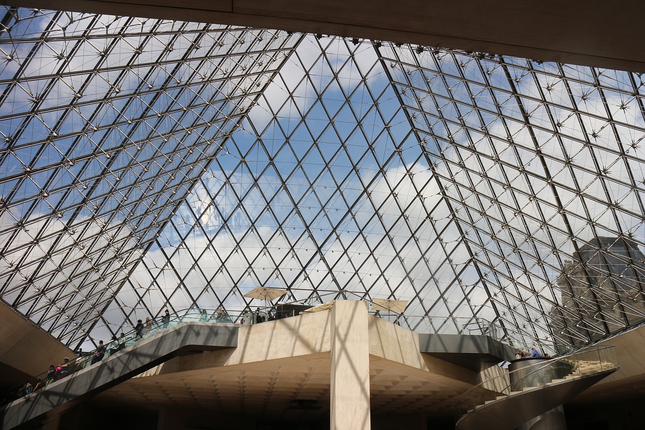 the louvre  glazing  building free photo