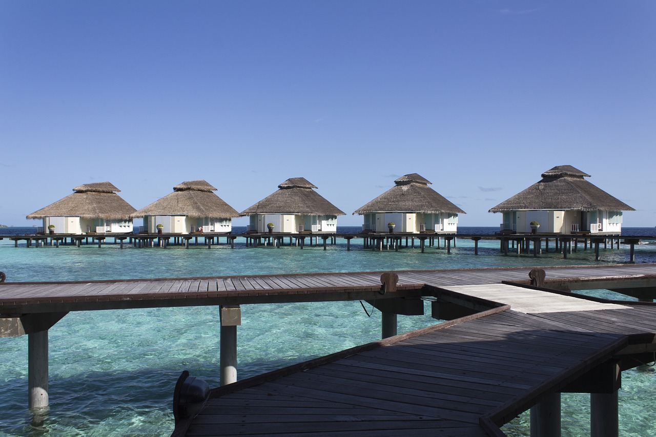 the maldives overwater bungalows free photo
