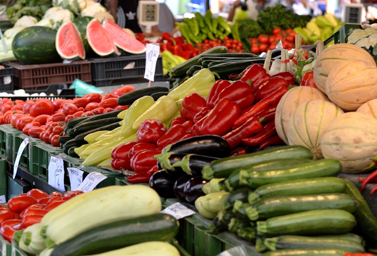 the market place vegetables sale free photo