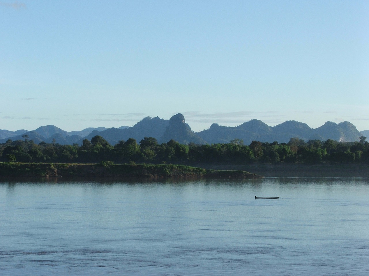 the mekong river with mountains river mountain free photo