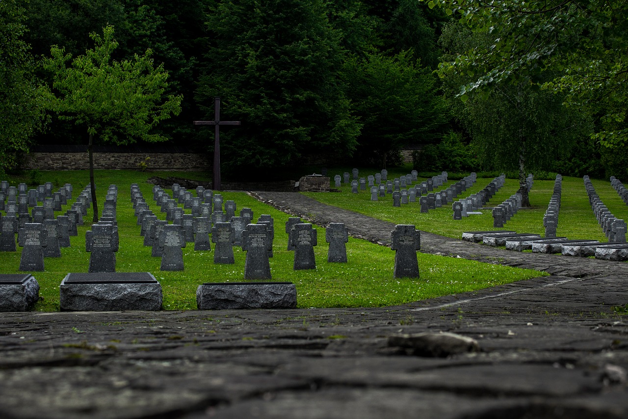 the military cemetery cross tombstones free photo