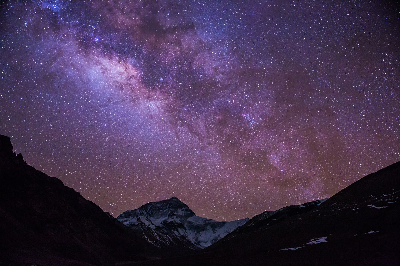 the milky way starry sky tibet free photo