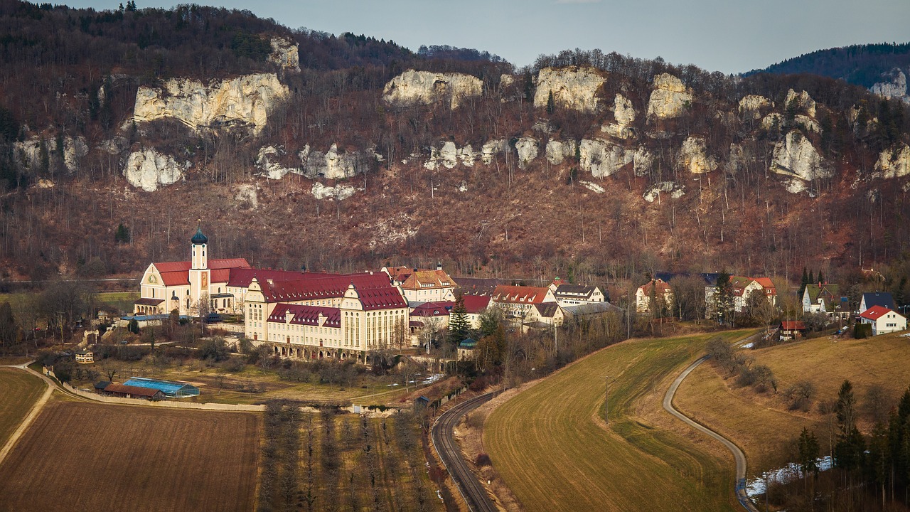 the monastery of beuron  danube valley  building free photo