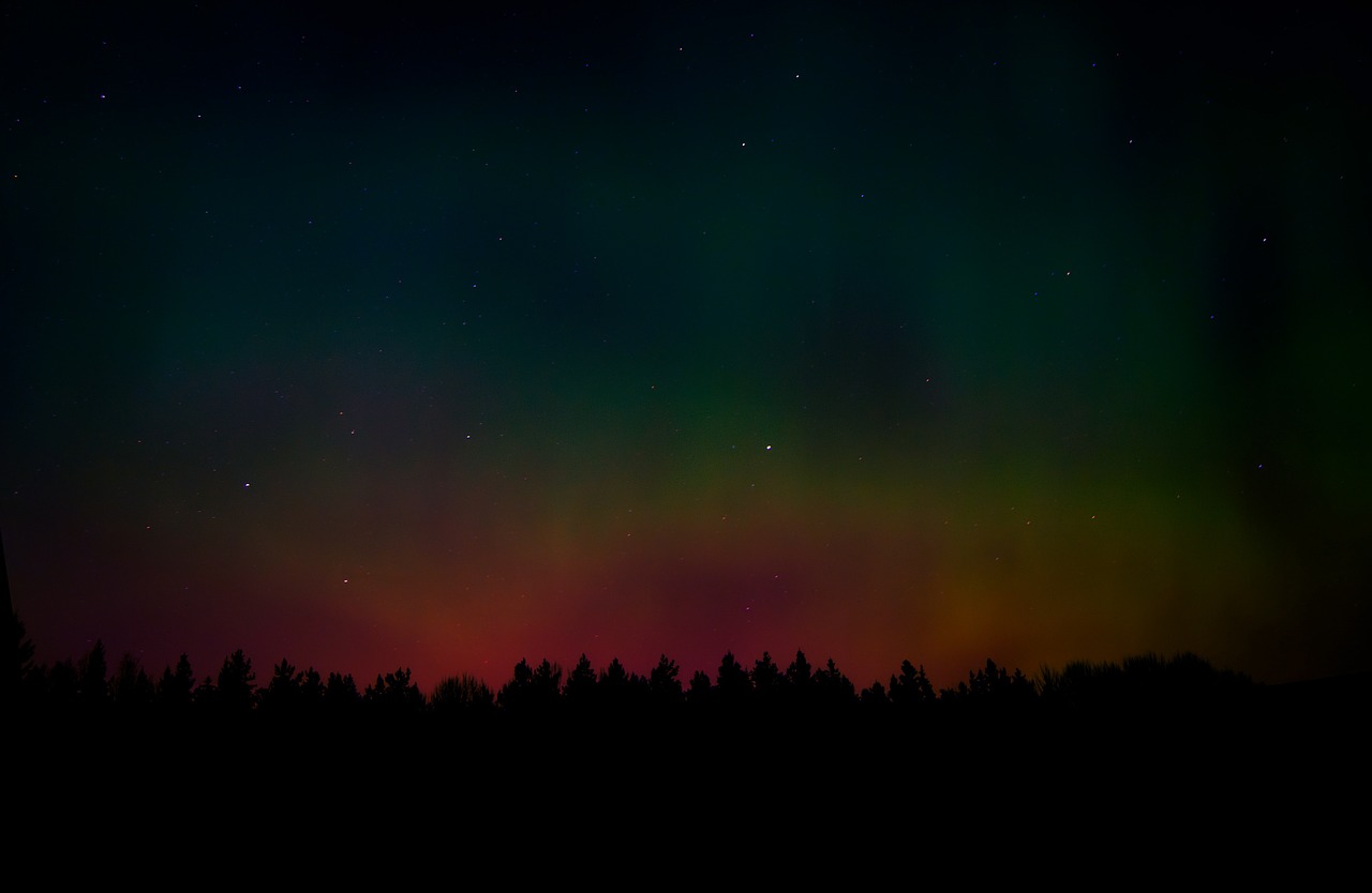 the northern lights night sky free photo