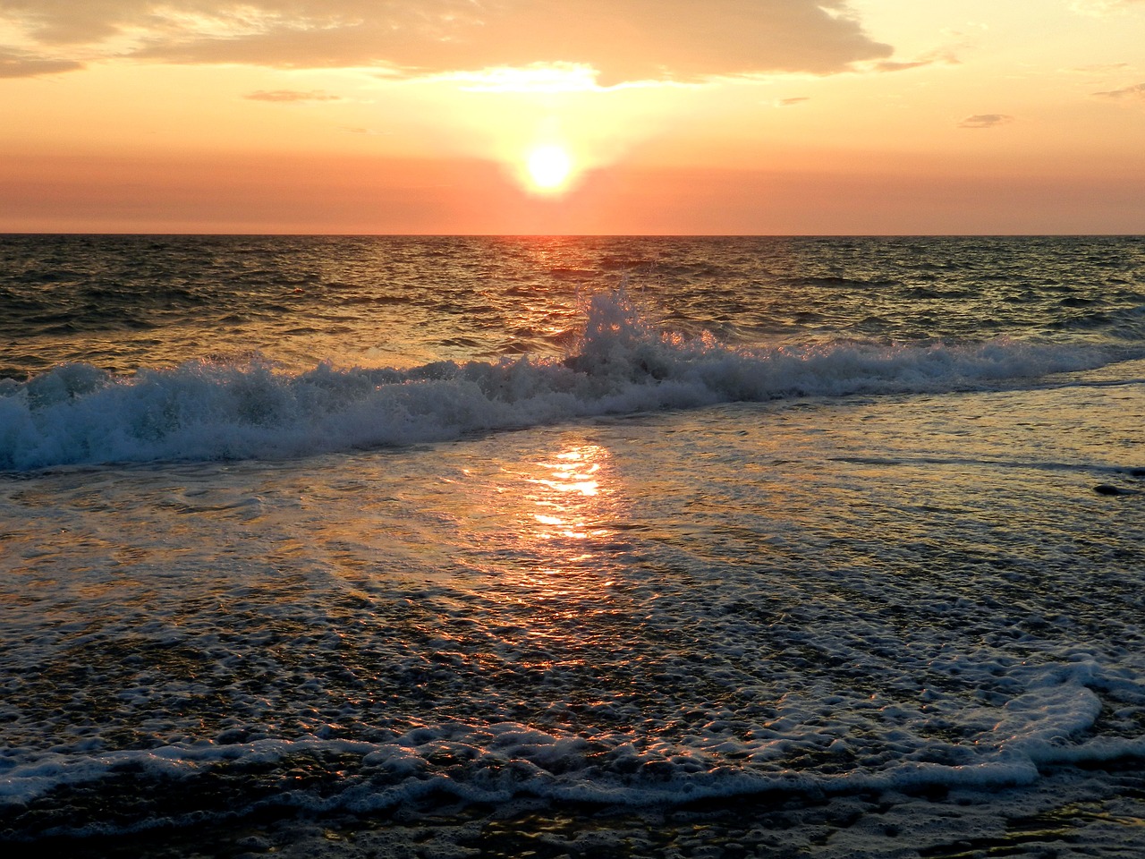 the pacific ocean sea sunset free photo
