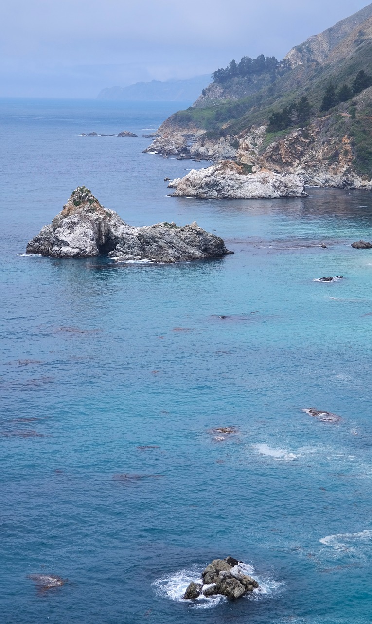 the pacific ocean rocks blue free photo