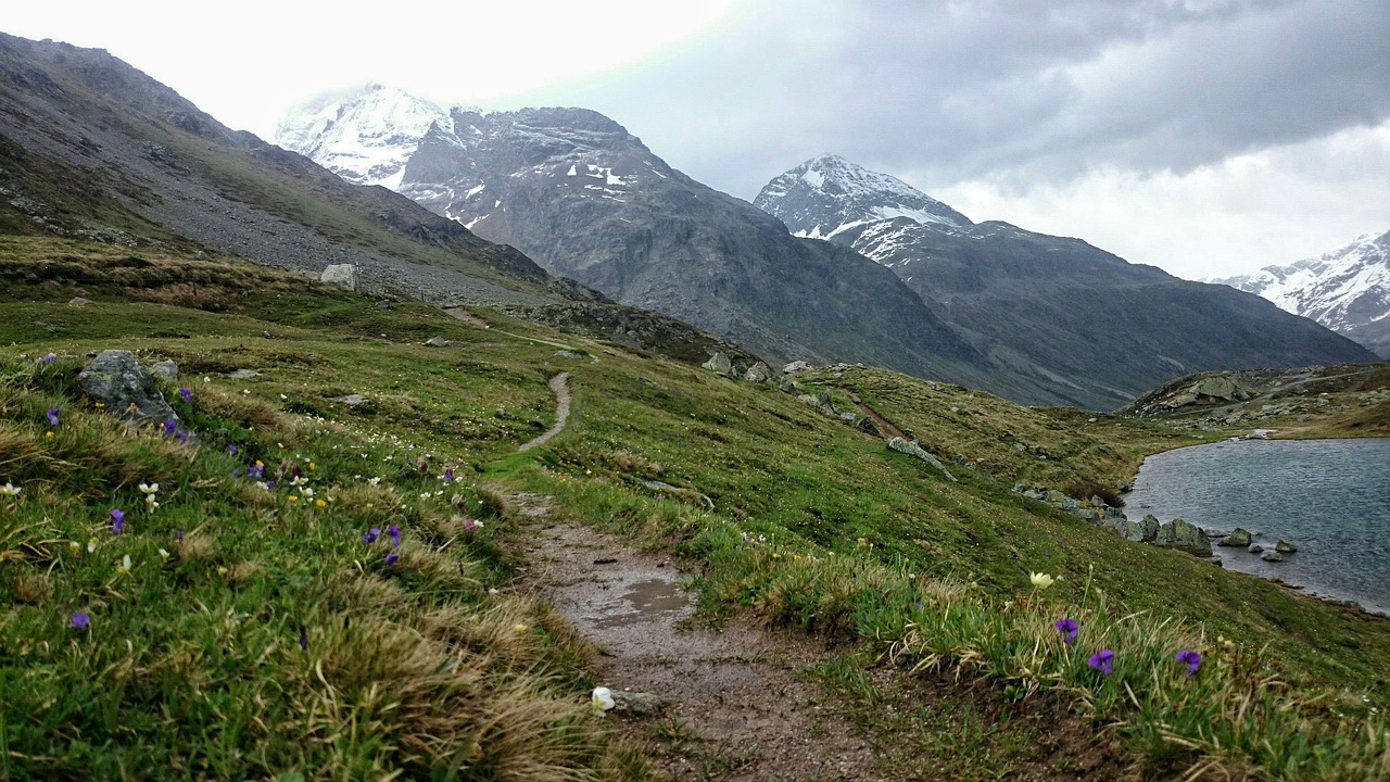 the path hiking cloudy free photo