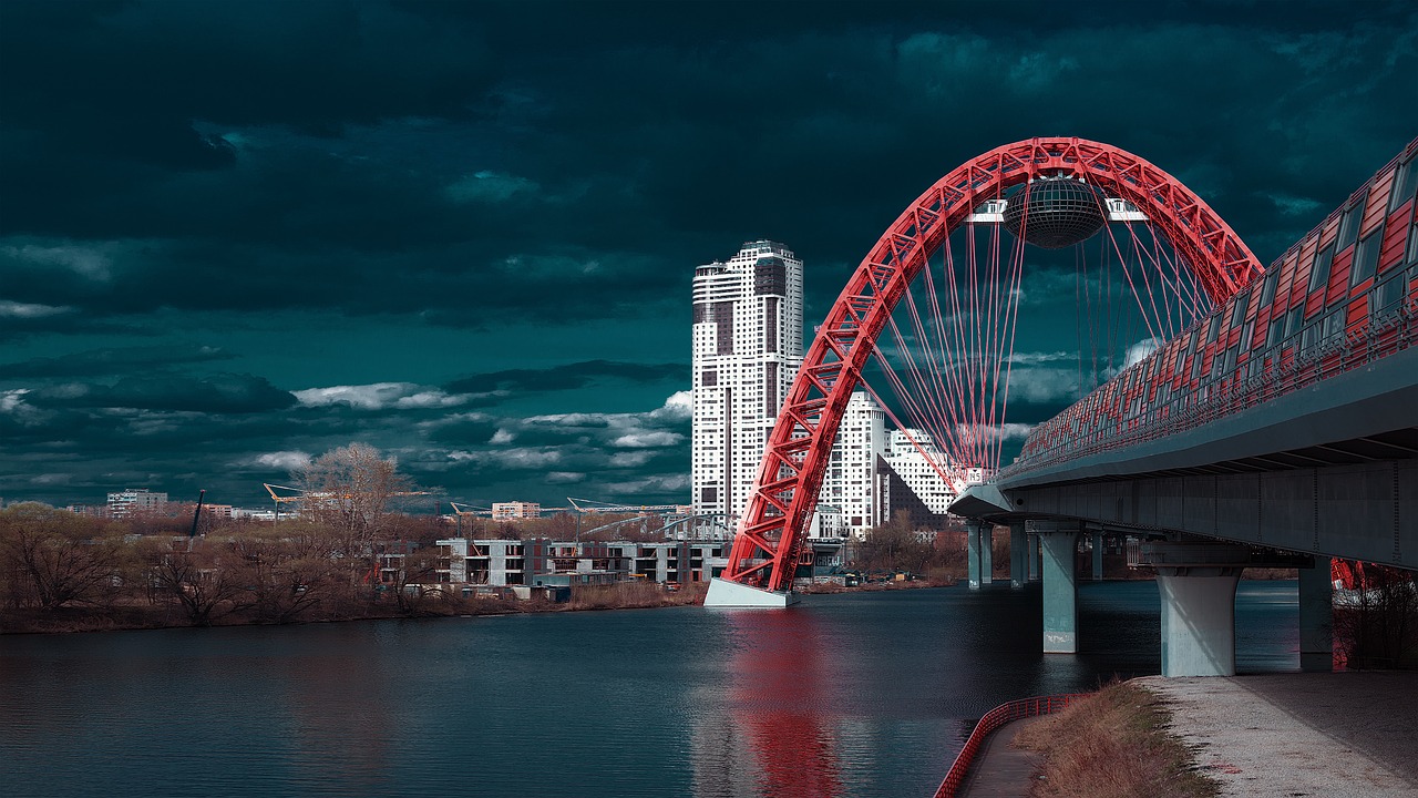 the picturesque bridge red bridge water free photo