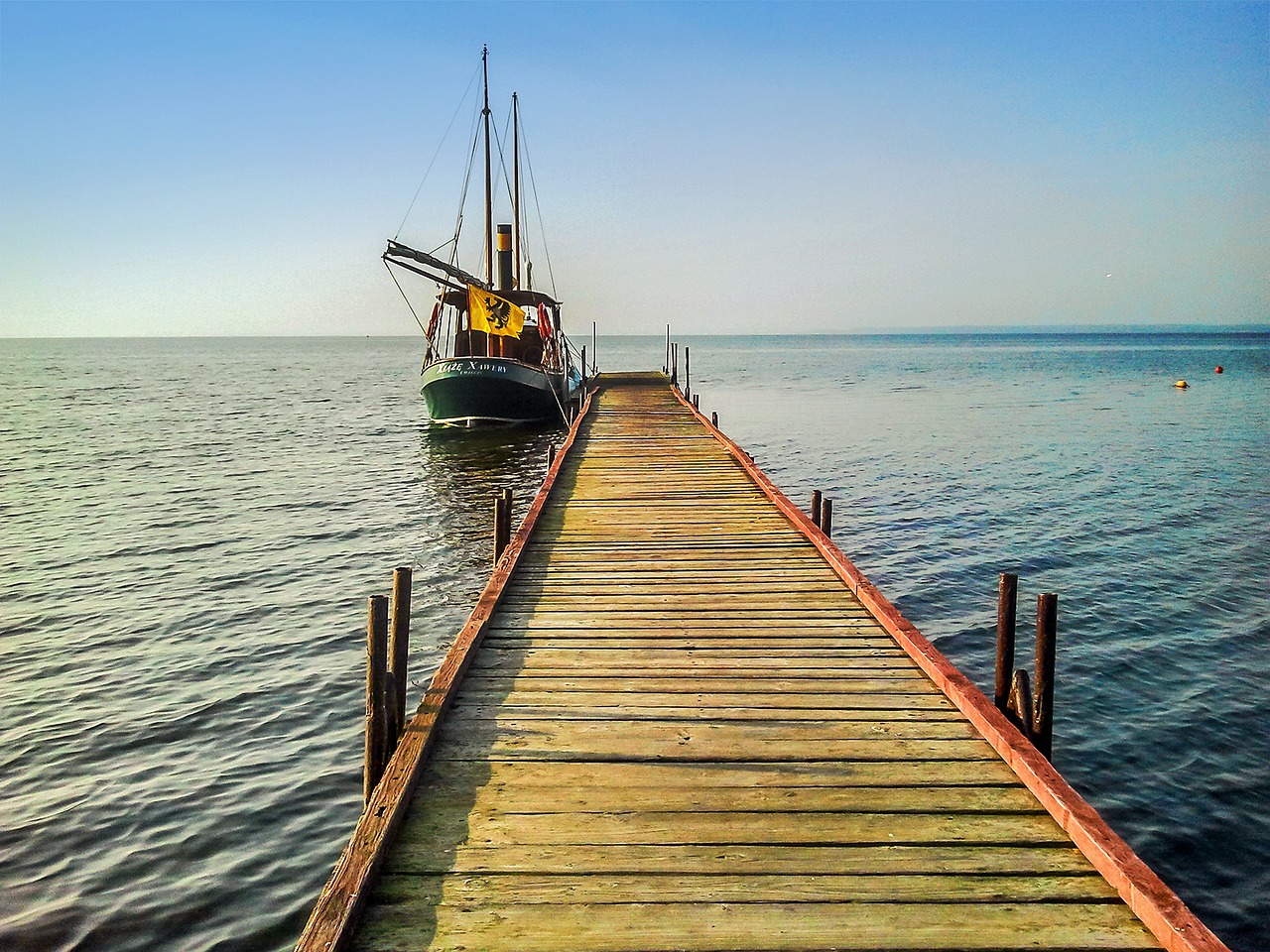 the pier ship water free photo