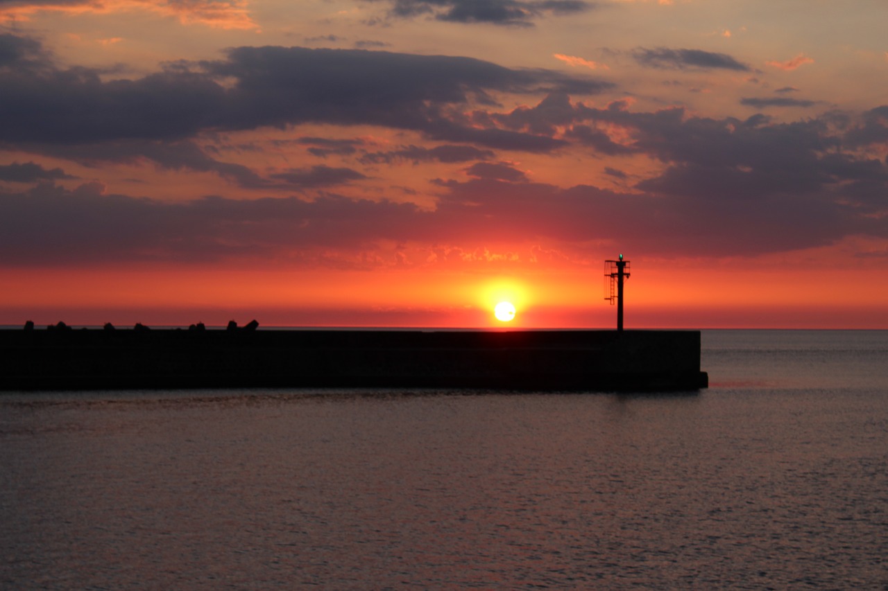 the pier landscape sunset free photo