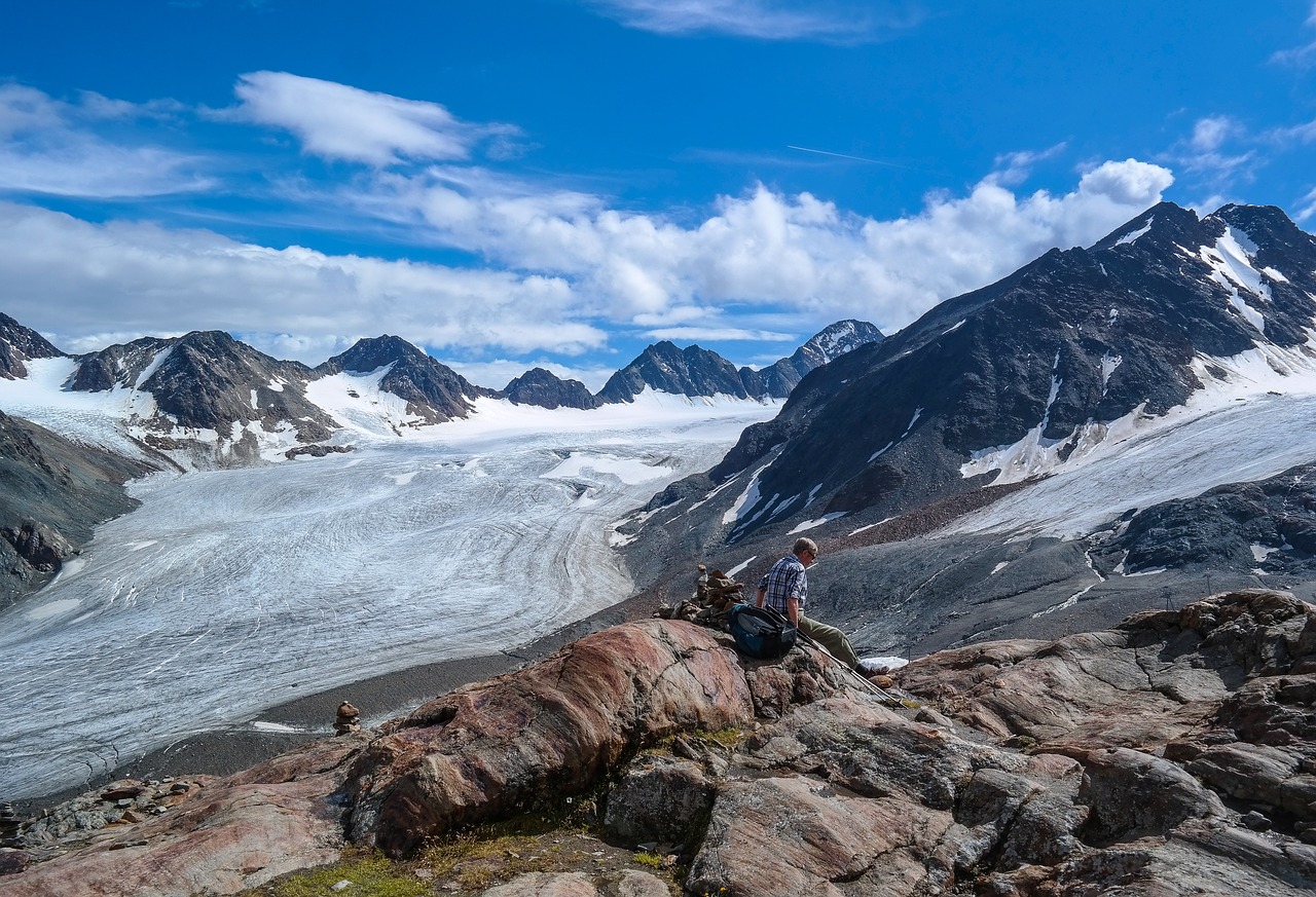 the pitztal glacier  snow  mountains free photo