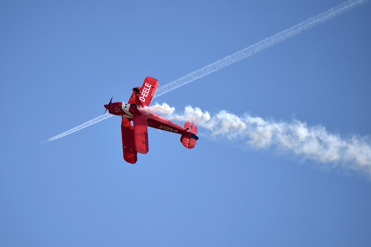 the plane  biplane  stunts free photo