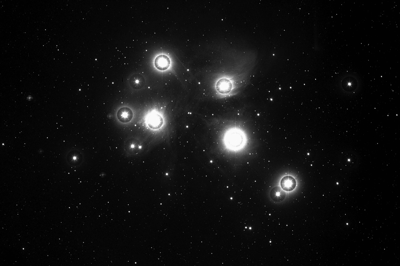 the pleiades black white galaxy free photo