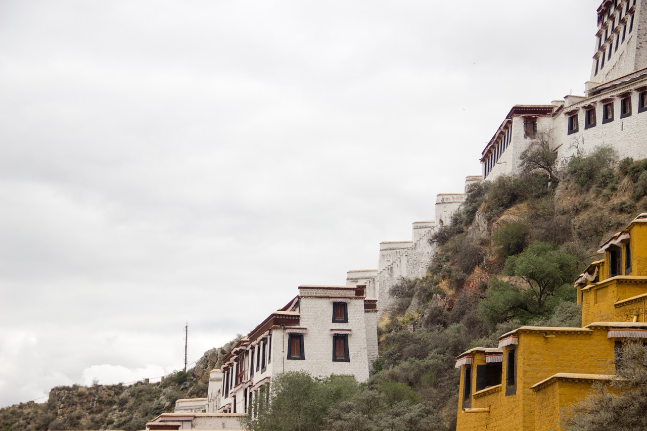 the potala palace tibet white cloud free photo