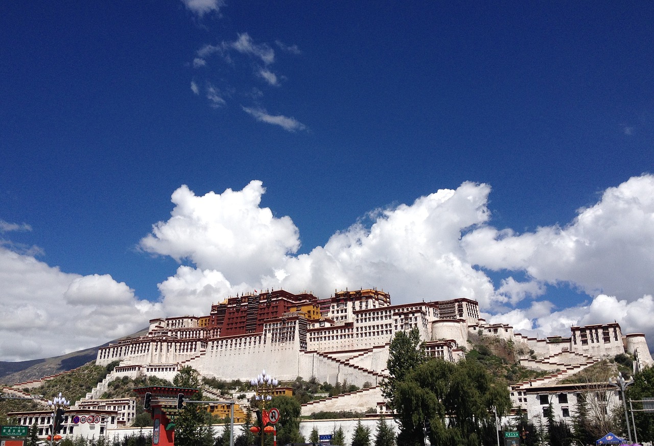 the potala palace blue sky palace free photo