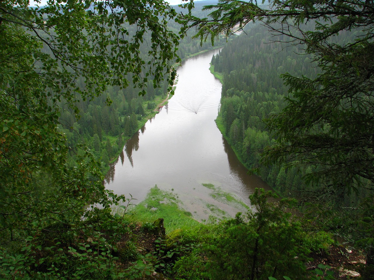 the river usva boat trees free photo