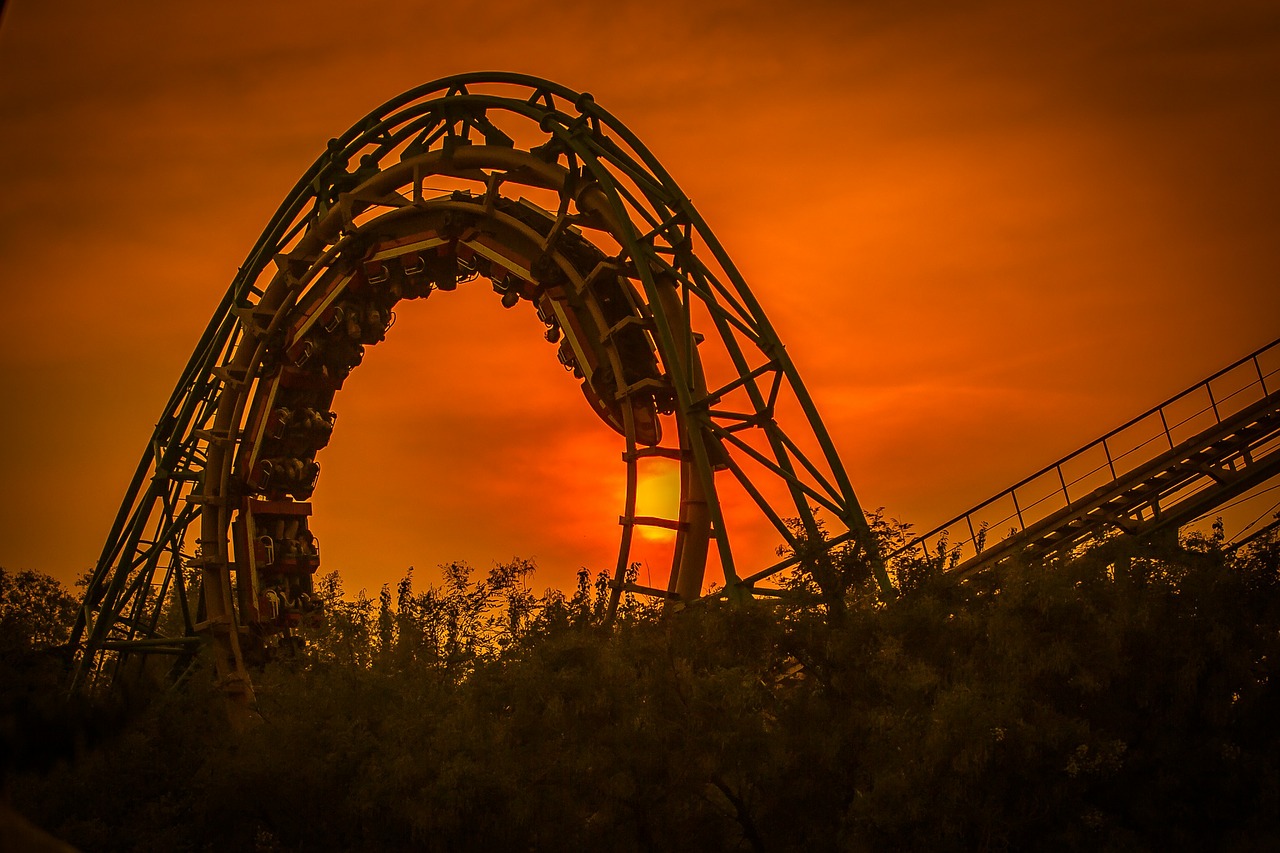 the roller coaster shijingshan amusement park free photo