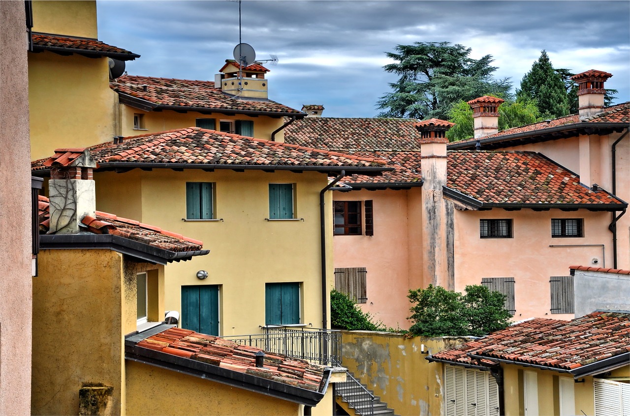 the roofs  city  alley free photo