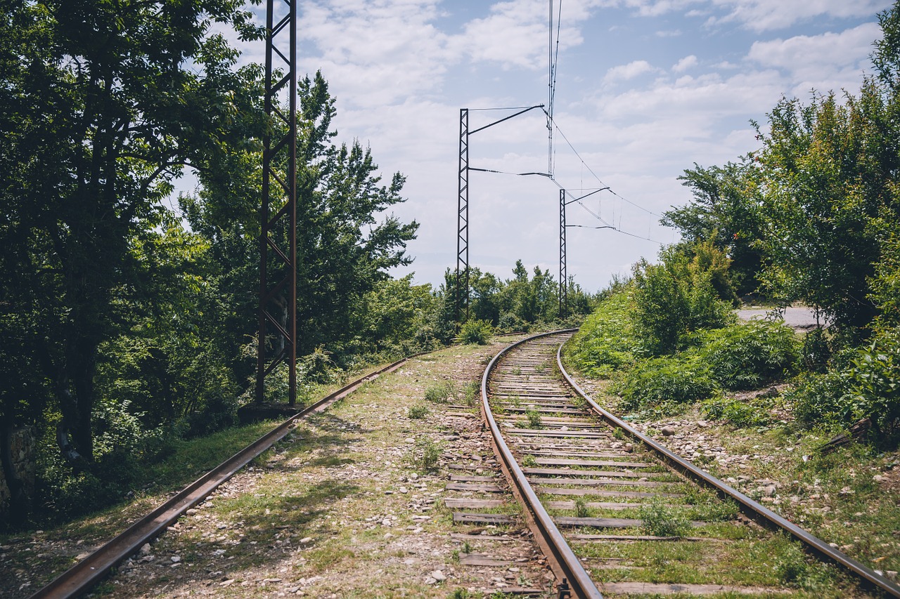 the scenery train tracks views free photo