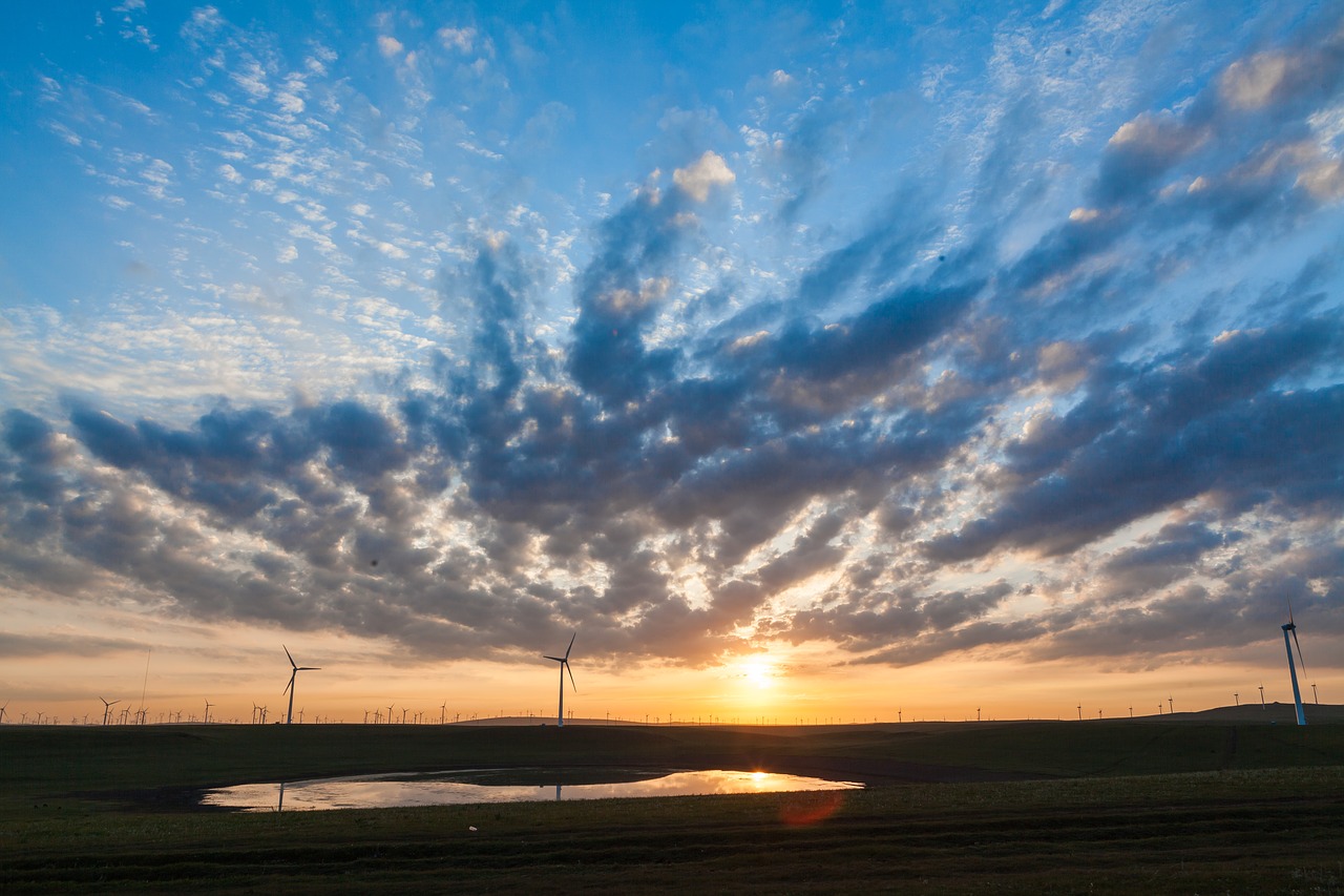 the scenery windmill sky free photo