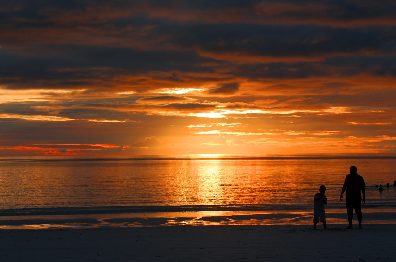 the sea sunset twilight free photo