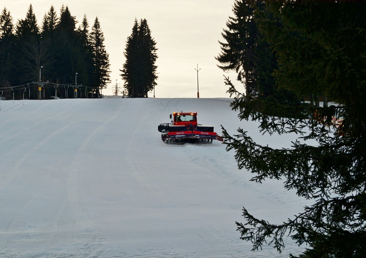 the ski slope groomer snow free photo